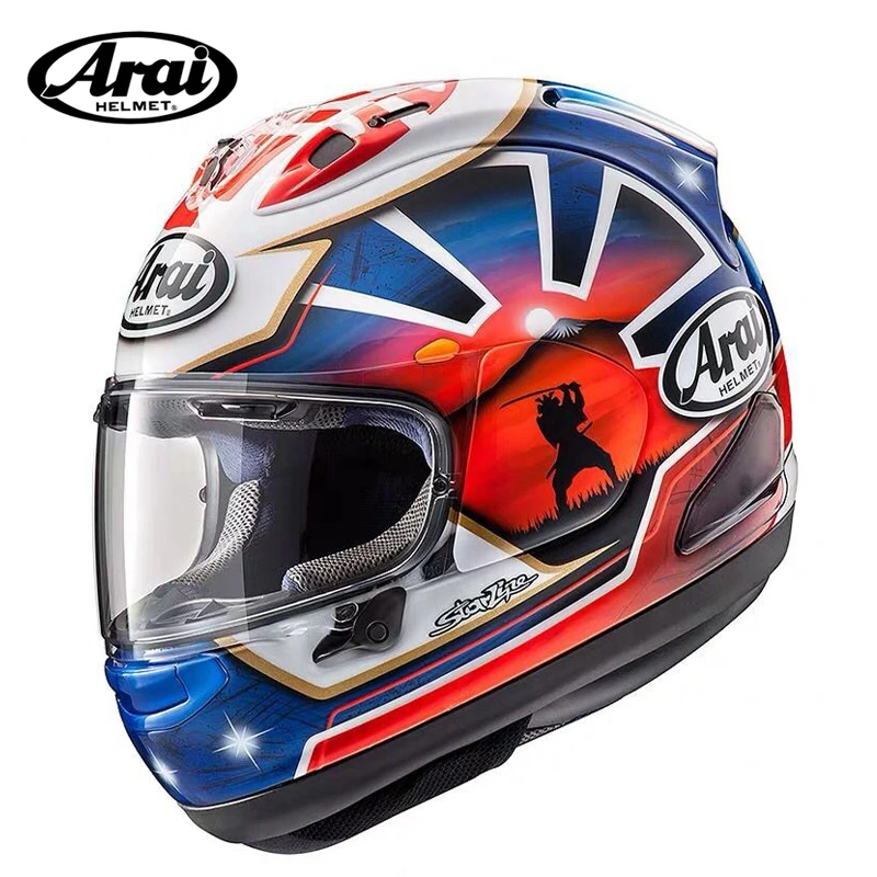 捡漏 日本ARAI RX-7X摩托头盔 杜汉曼岛TT带刀侍卫海顿明日星大眼