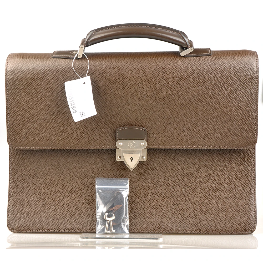 95新 LouisVuitton/路易威登 98新 棕色全皮经典手提公文包/0359
