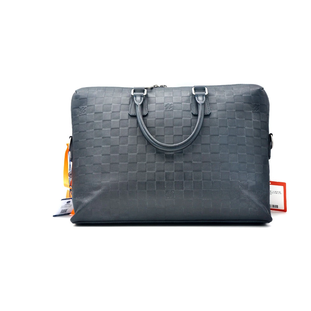 95新 LouisVuitton/路易威登 97新 蓝棋盘格全皮手提公文包/6792