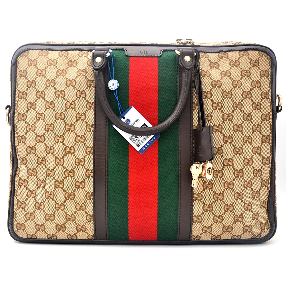 95新 GUCCI/古驰 97新闲置老花ophidia系列手提公文包40＊30/32082