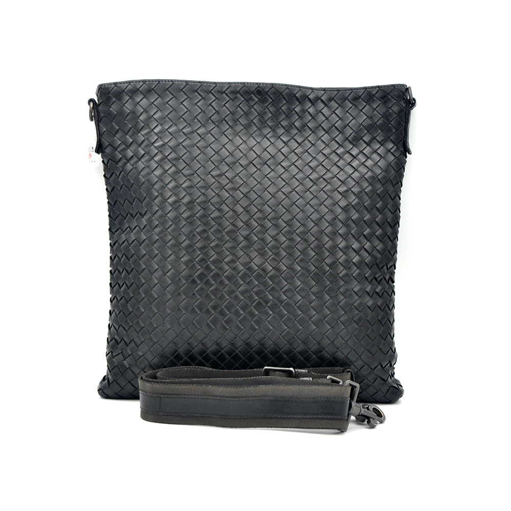 95新 BOTTEGA VENETA/葆蝶家 96新闲置 黑色编织单肩斜挎包/0814