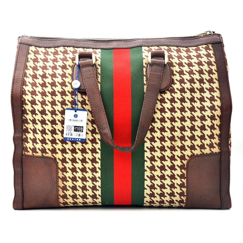 95新 GUCCI/古驰 96新闲置 千鸟格手提托特旅行包42＊25/90585