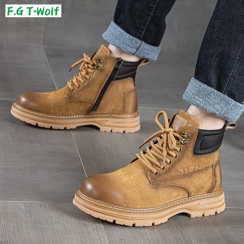 棉靴男款爆款2024新款冬季保暖加绒加厚防滑男士羊毛一体马丁靴男