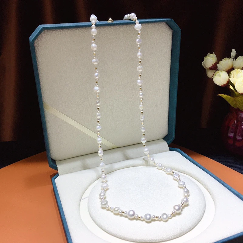 非金属仿珍珠项链 LEJIE-巴洛克不规则淡水珠链