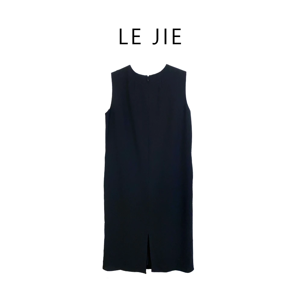 LEJIE-轻奢时尚开叉女士简约连衣裙女装连衣裙