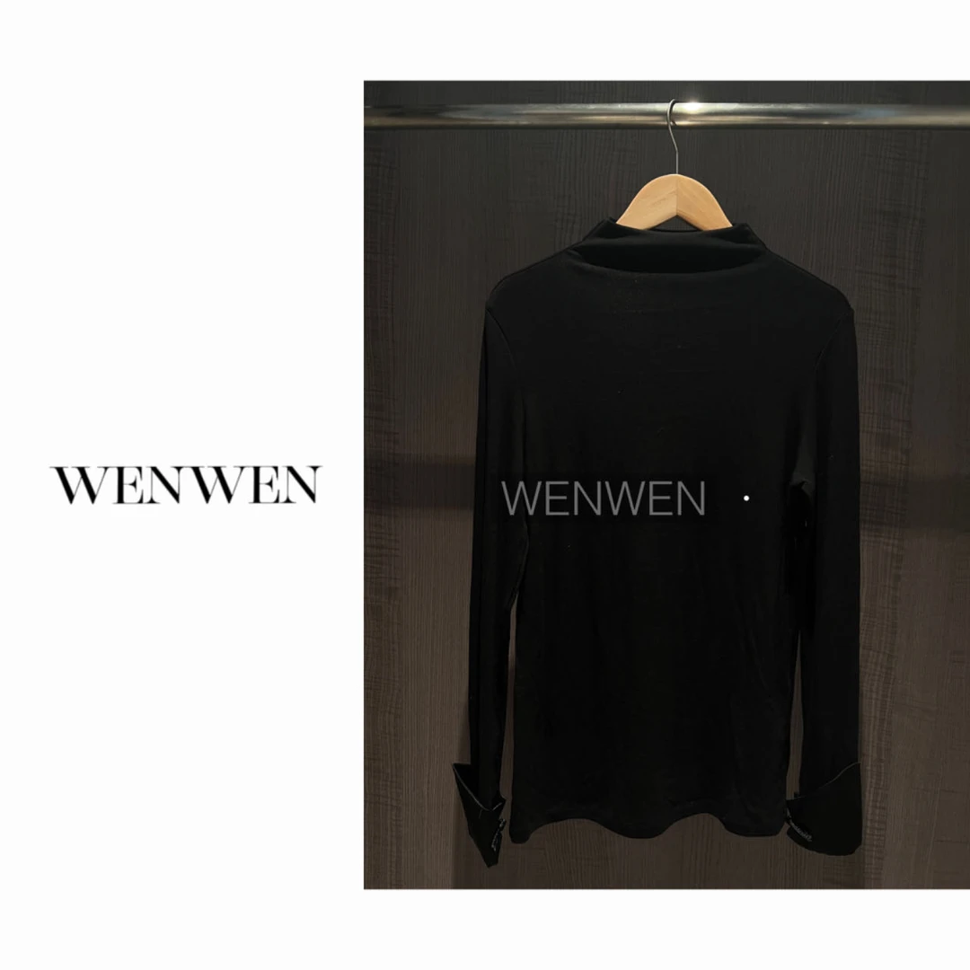 WENWEN/23SS【早秋新品高级精致盘扣袖口中领上衣】