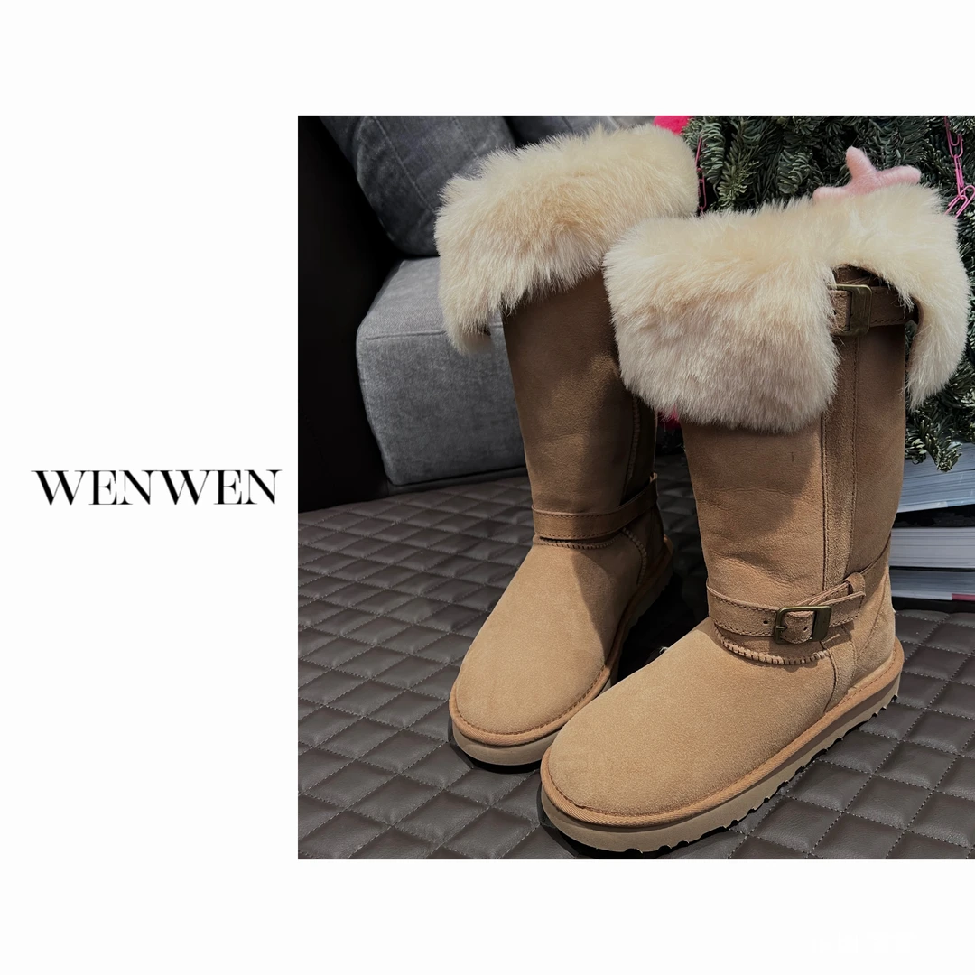 WENWEN/23SS【冬季新款加厚保暖高筒百搭设计感毛毛靴】