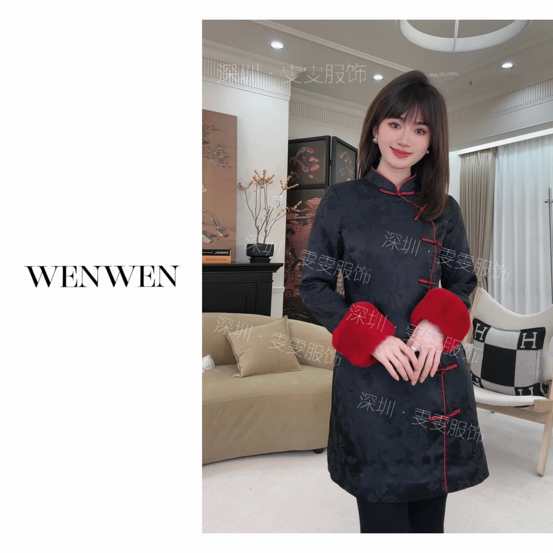 WENWEN/23SS【“温文尔雅”新中式重工盘扣大气夹棉长裙】