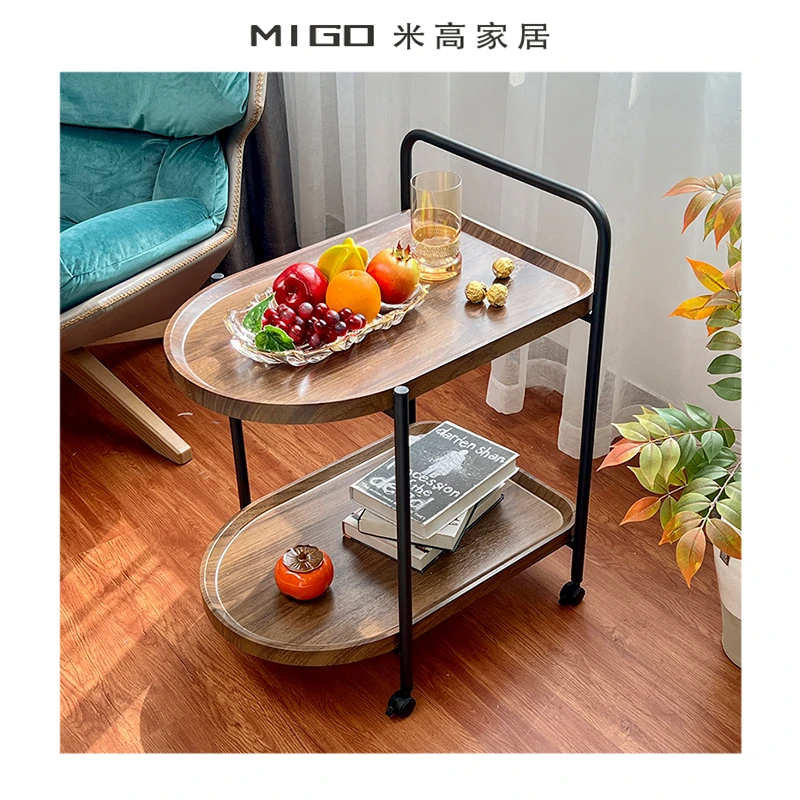 【米高家居】北欧可移动小茶几小推车边几置物架带轮餐车家居摆件