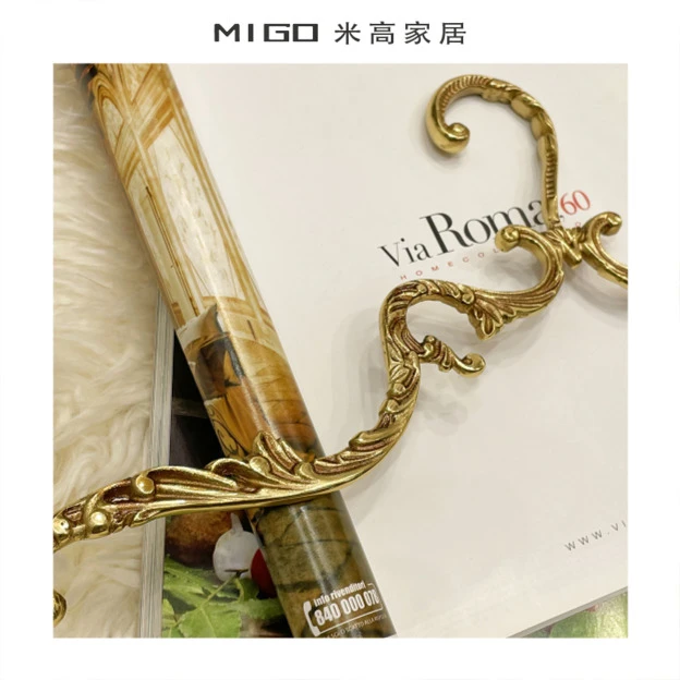 【米高家居】印度进口轻奢实用黄铜复古宫廷风衣架衣柜收纳挂架