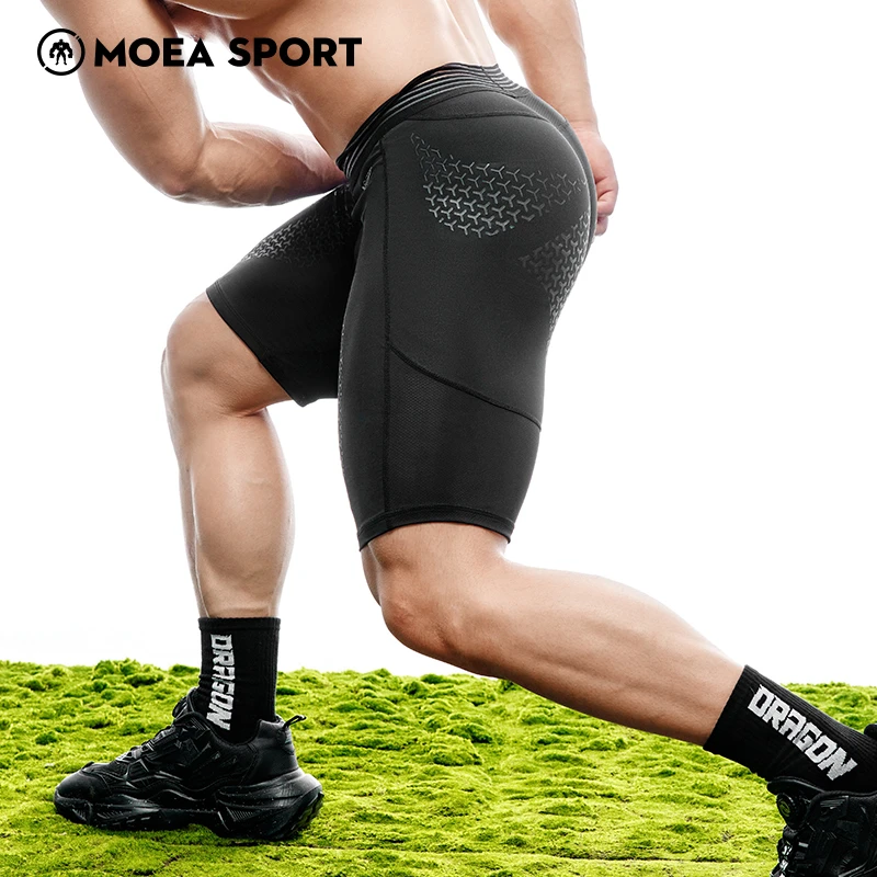 墨立方专业跑步压缩短裤男士晨跑运动紧身篮球健身五分裤显翘臀