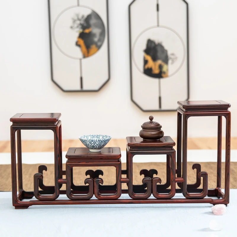 红木摆件底座长方形红酸木支高低实木佛像茶具紫砂壶工艺品托架子