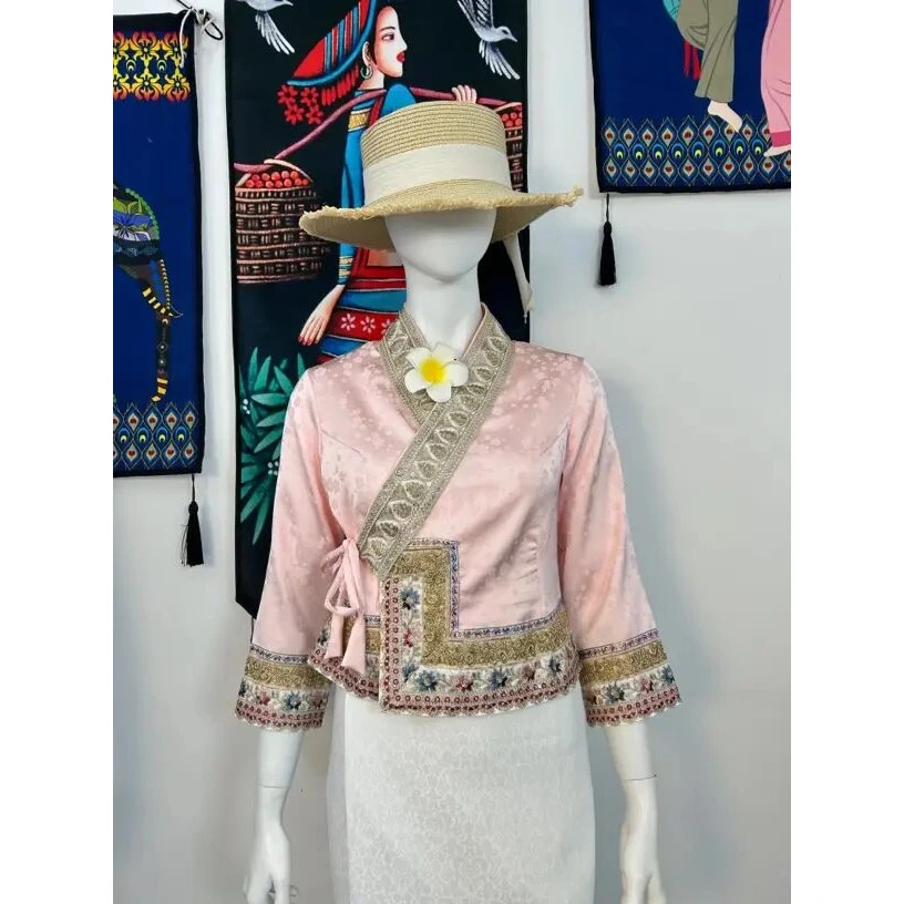 傣族服装高端定制时尚高品质西双版纳服装显瘦传统复古上衣