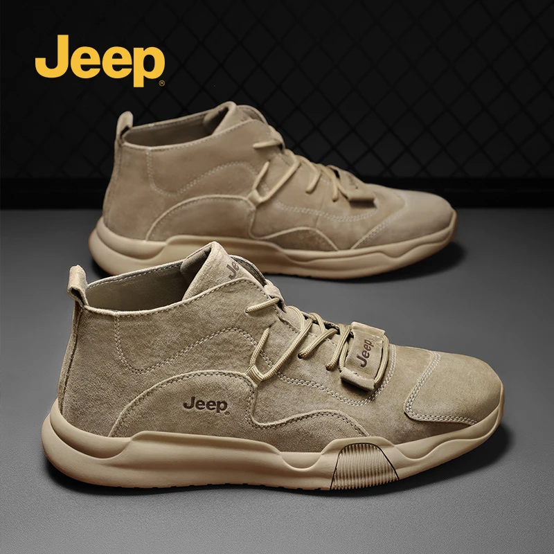 jeep吉普马丁靴男鞋秋季高帮英伦风工装靴百搭运动男士户外短靴子