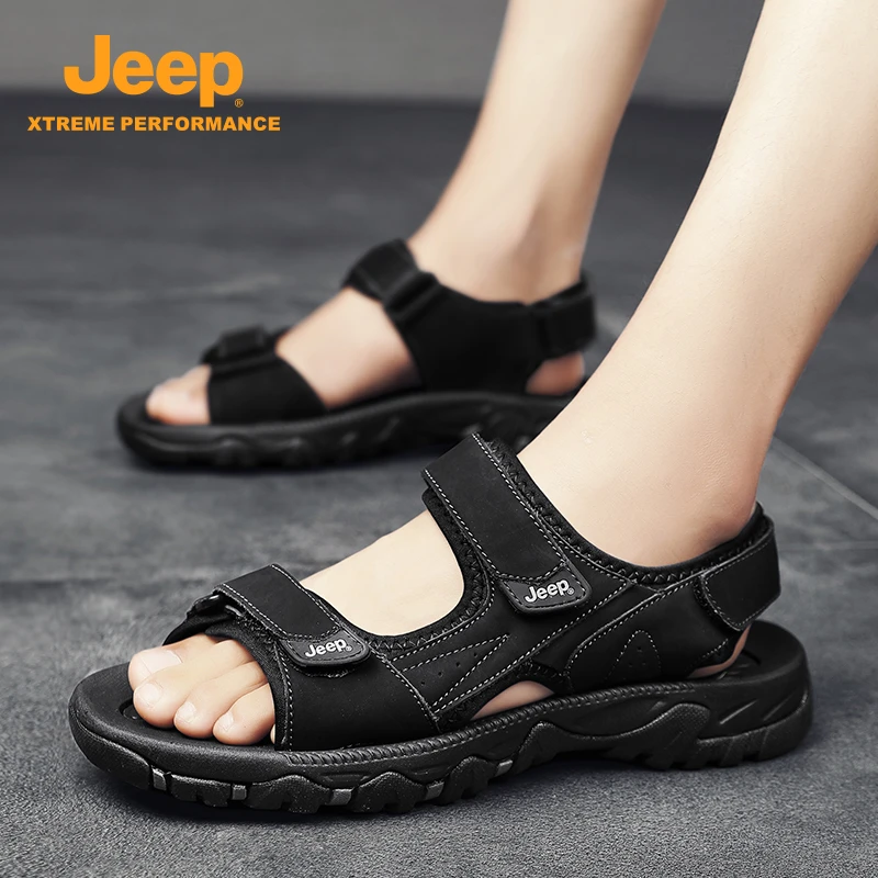 jeep吉普运动凉鞋男夏季2025新款外穿休闲软底夏天男士沙滩凉拖鞋