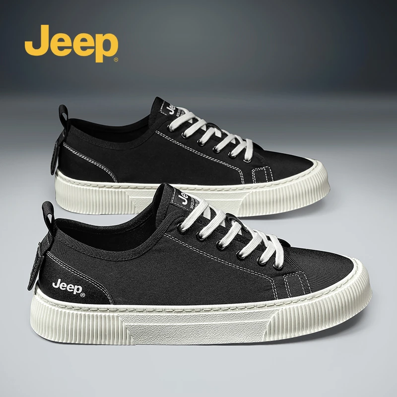 jeep吉普男鞋夏季新款耐磨薄款休闲帆布鞋子男款潮流透气板鞋布鞋