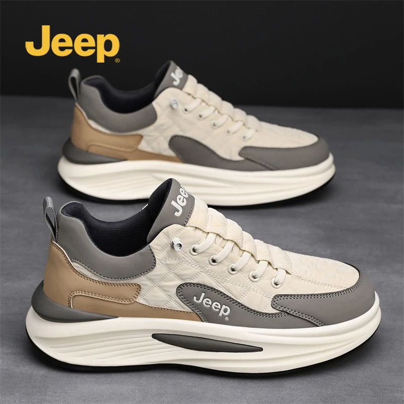 jeep吉普帕拉鞋男士爆款2025新款正品老爹运动鞋透气白色休闲鞋男