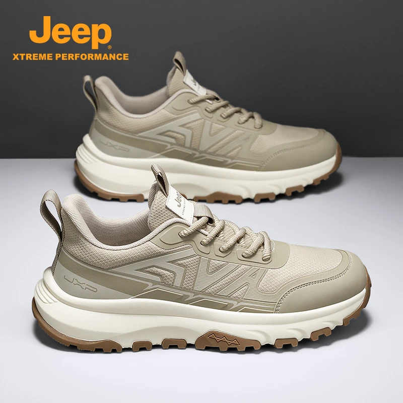 jeep吉普男鞋厚底运动鞋2025秋季透气防水户外休闲运动登山老爹鞋