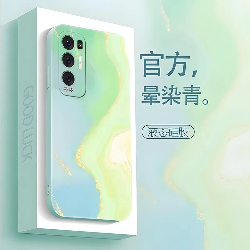 适用opporeno5pro+手机壳RENO5PRO+硅胶晕柒艺术画男新款水墨画色