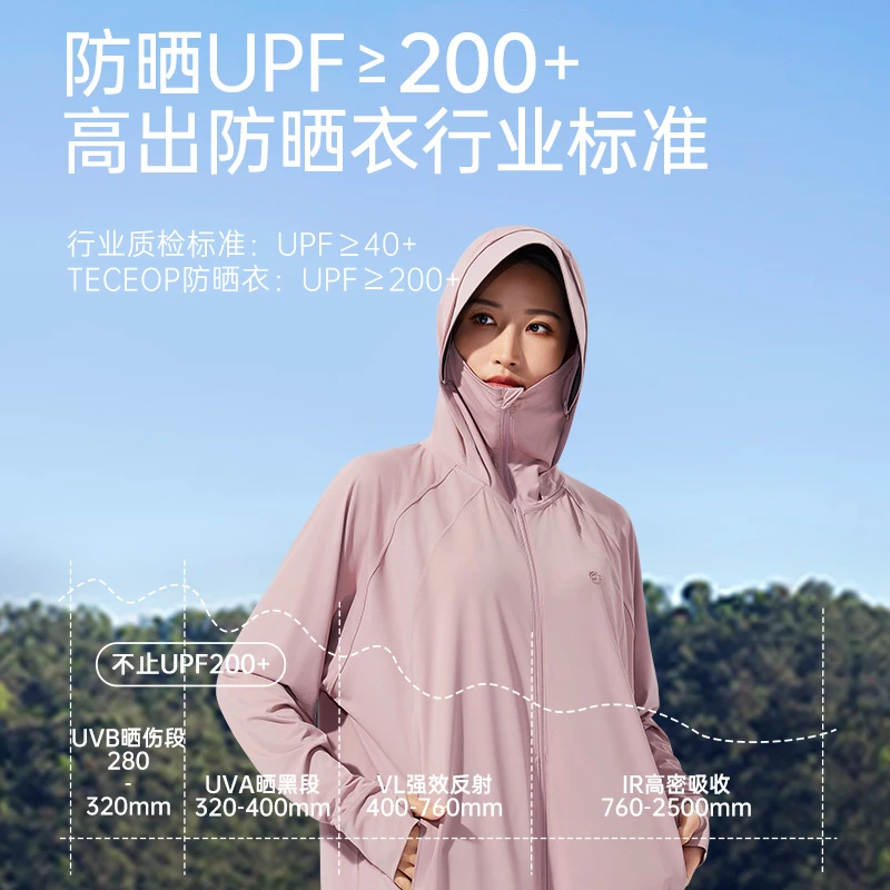 探拓大码防晒衣UPF200+冰丝防晒衣女外穿透气斗防紫线外篷防晒服