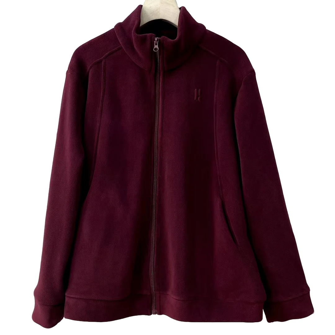 2024冬季新款双面奥丽绒遮肉显瘦立领开衫外套23283