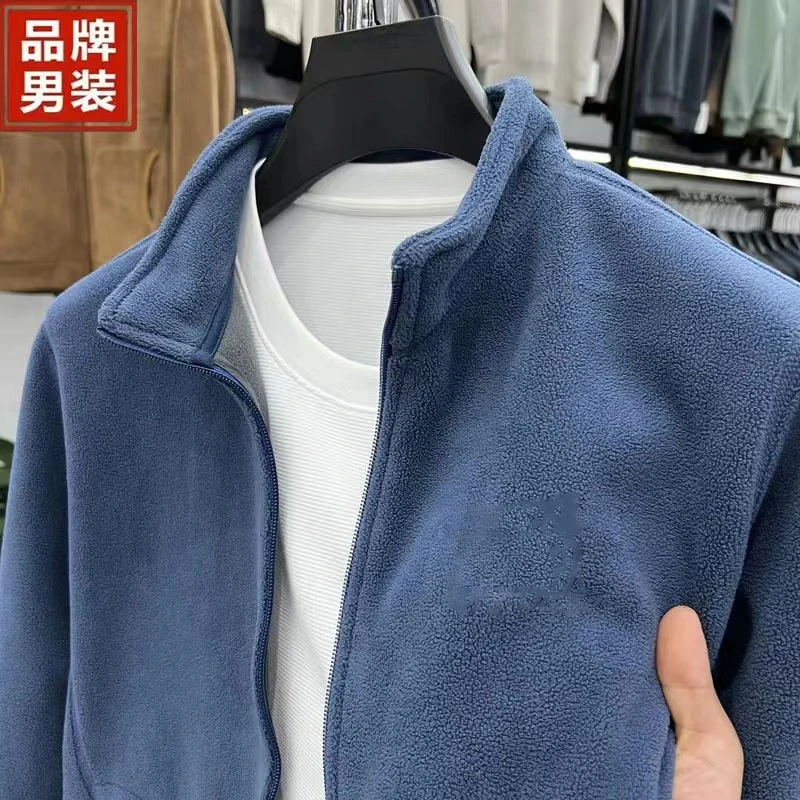 户外摇粒绒抓绒衣双面绒卫衣保暖男式外套秋冬立领夹克冲锋衣内胆