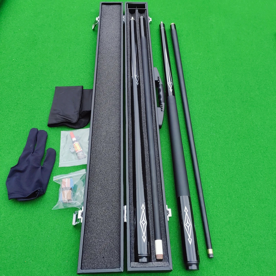 碳素纤维黑科技台球杆小头球杆中头波茨杆大头杆中式黑八花式九球