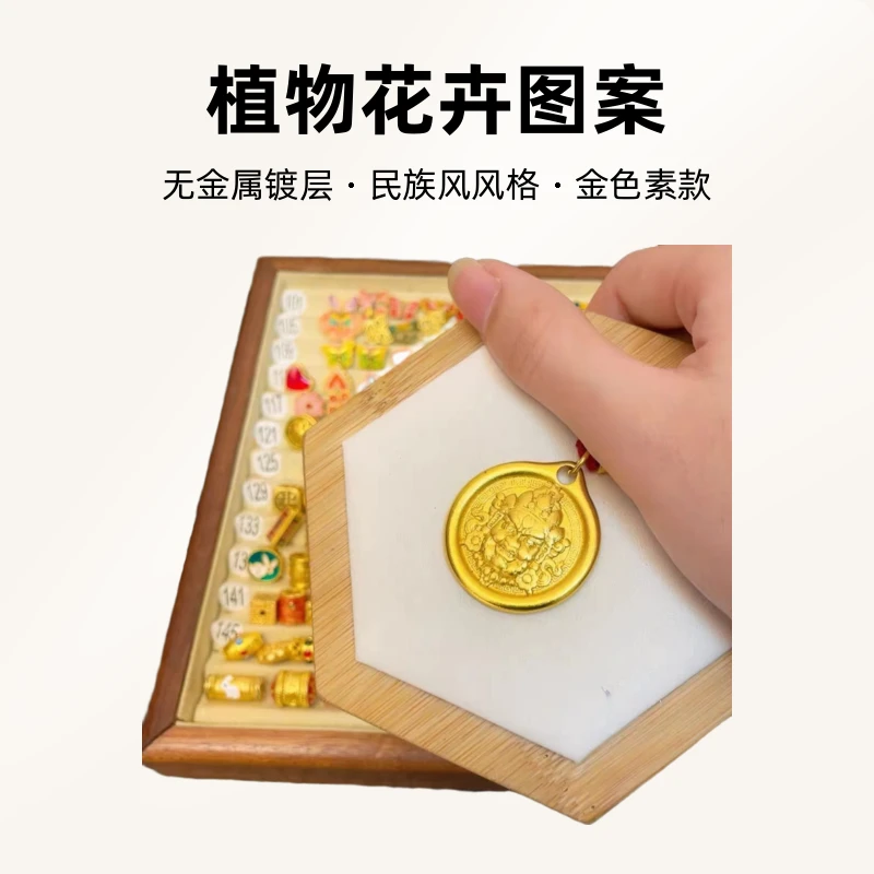 合金吊坠 中式民族风黄财神吊坠手锤圆牌毛衣链挂坠民族风坠饰
