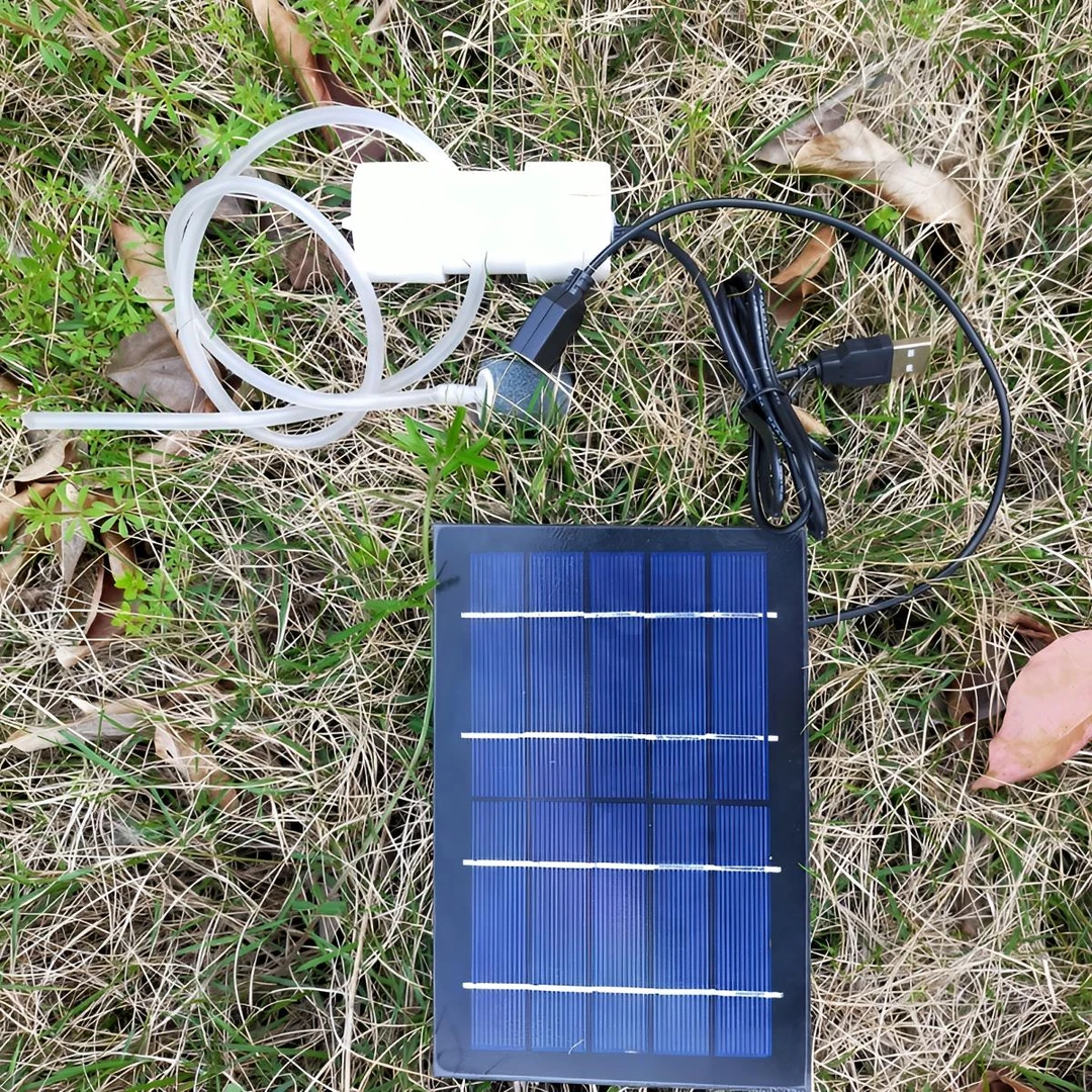 多多 户外太阳能USB增氧泵小型鱼缸静音家用