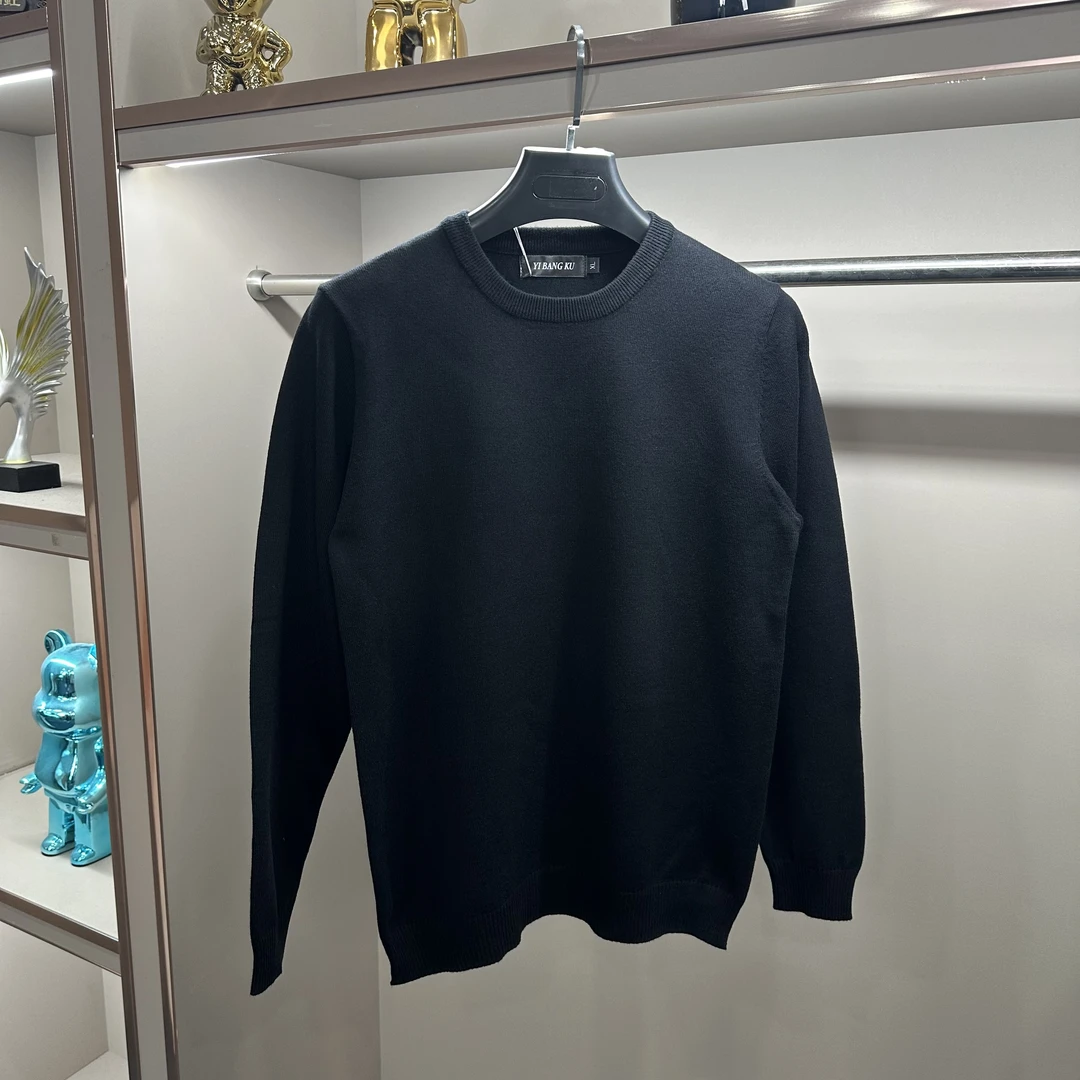 2024新款毛衣男纯色圆领针织打底衫秋冬款休闲男士百搭长袖t恤