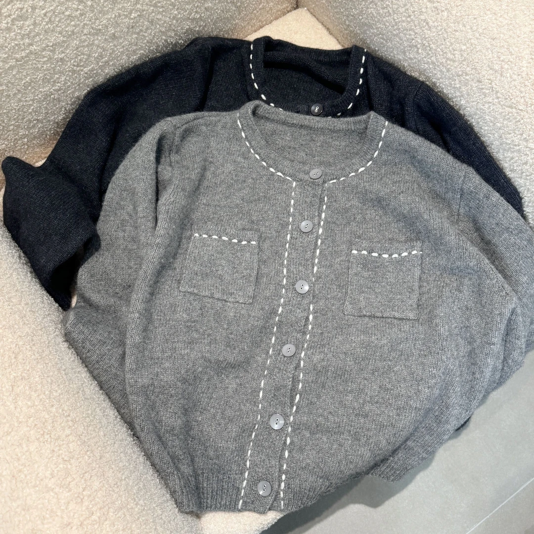 JIUJIU【繁花协奏】羊毛衫兔毛浣熊毛简约百搭显瘦针织毛衣上衣女