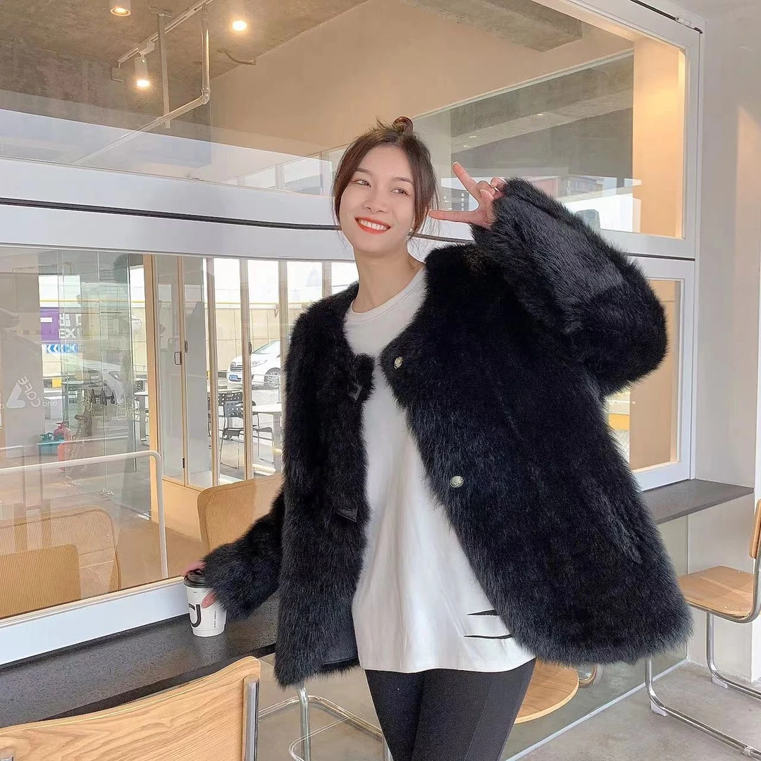 【夜巴黎】轻奢网红托斯卡纳皮毛一体皮草外套23532