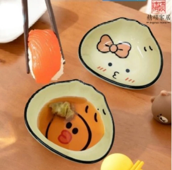 【 4个装】爱心包子料碟 可爱家用小型小碟子餐具