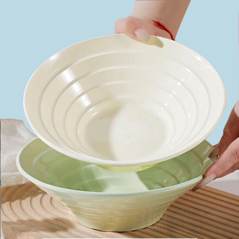 【4只装】奶油系列家用陶瓷釉下彩创意简约8英寸喇叭碗