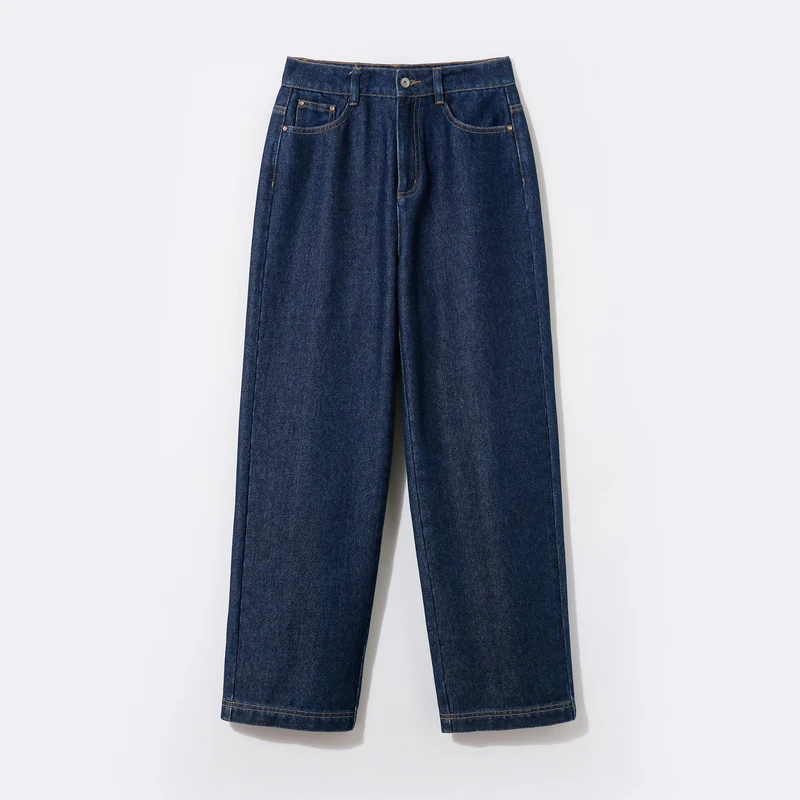 【商场同款】播新品秋季新款高腰通勤直筒阔腿牛仔裤女BDP4KD0602