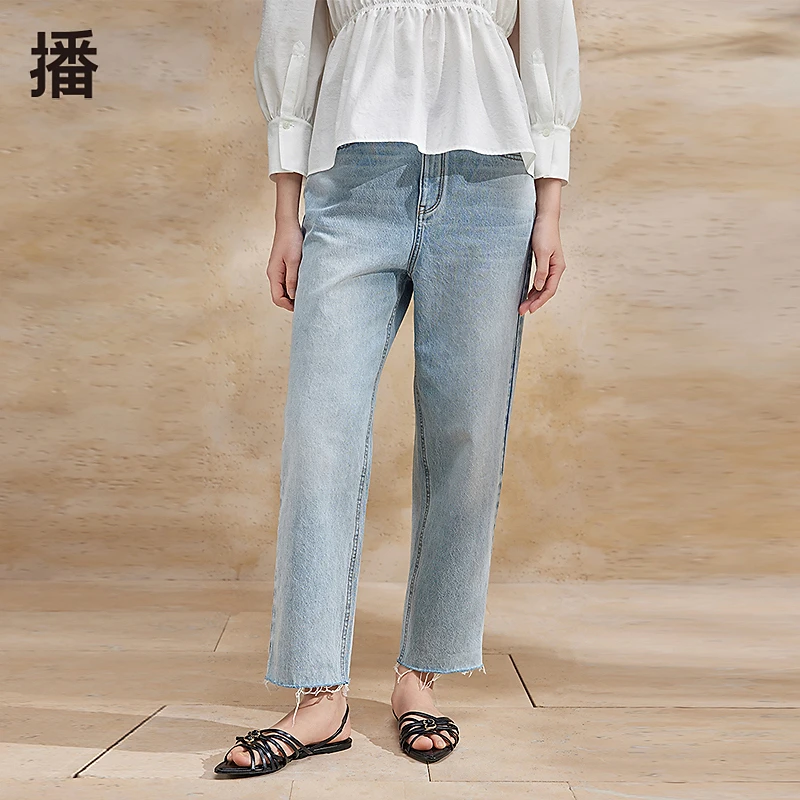 播夏显瘦时尚休闲百搭简约宽边腰头牛仔裤BDR2KD0653