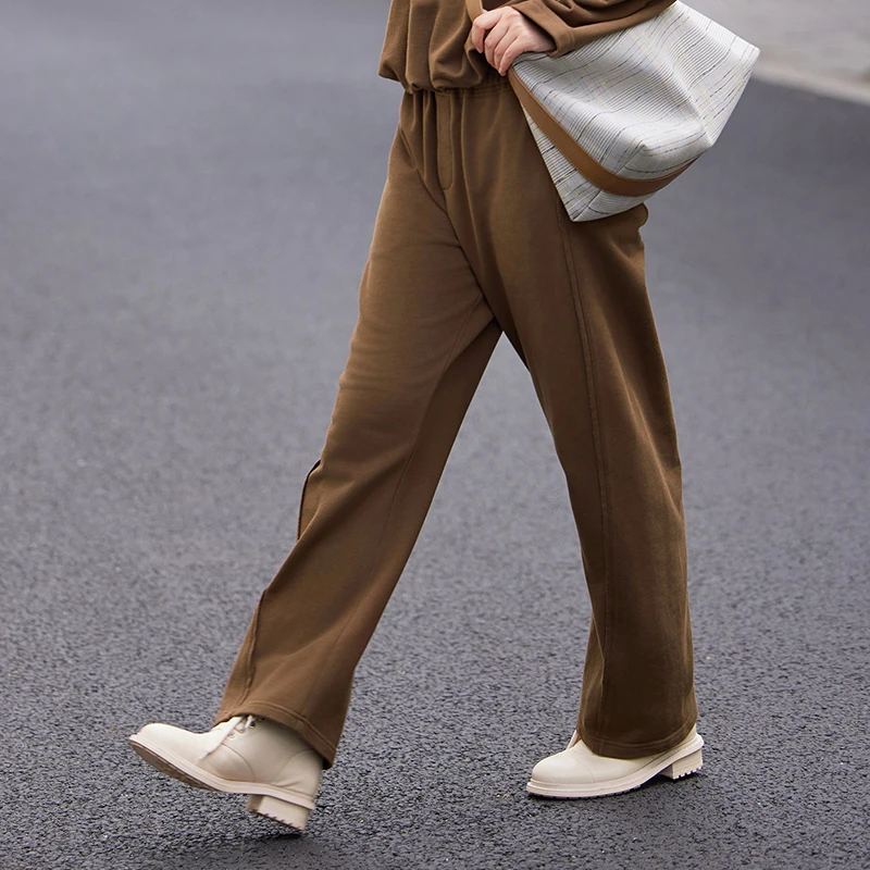 播broadcast 宽松显瘦针织休闲裤DDQ4KD5511卷云书春秋美式