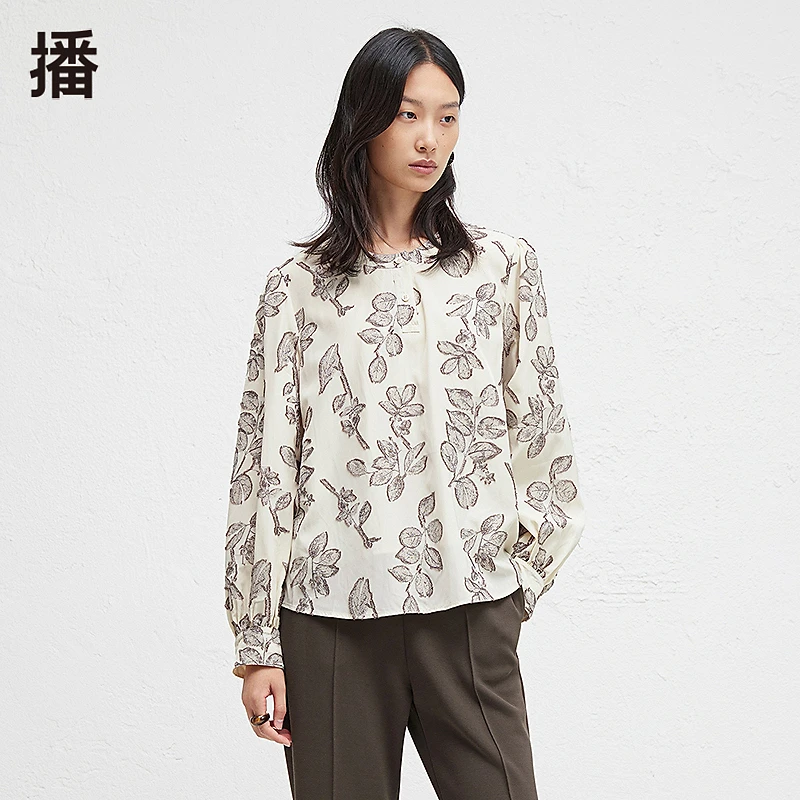 播粘棉混纺圆领衬衫BDR3HD1714