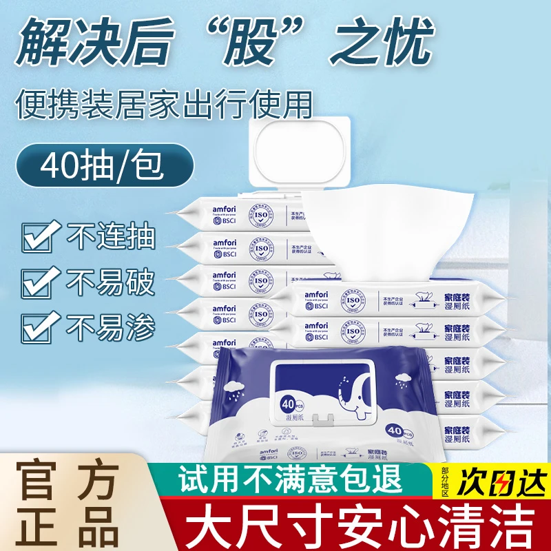 湿厕纸湿纸巾家庭实惠装加大加厚擦屁股私护专用卫生纸便携装正品