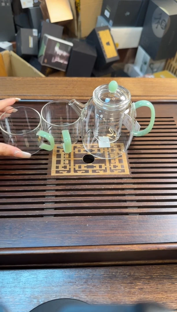 【闪购商品】1福容秦钟壶带滤300ml+佰享对杯浅玉