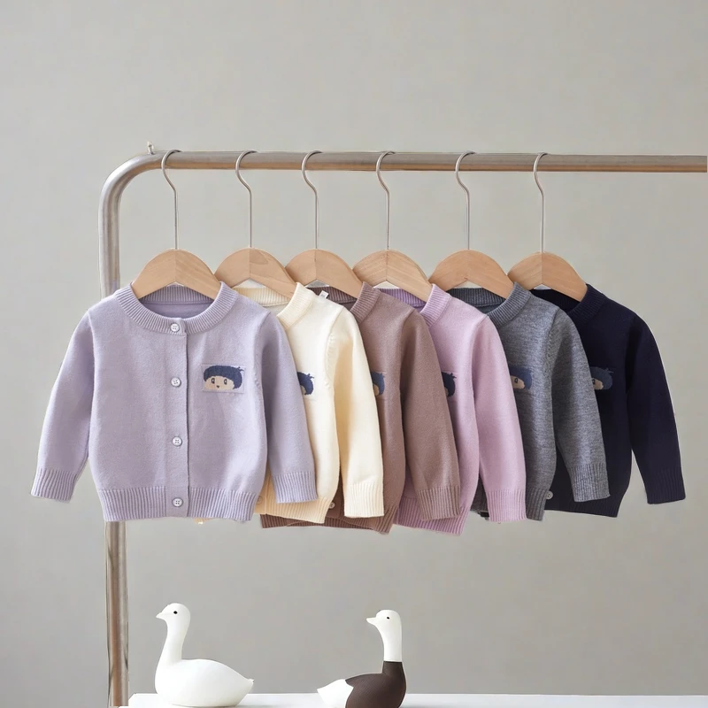 婴幼儿毛衣外套宝宝开衫保暖圆领儿童上衣针织春秋童装秋冬小童