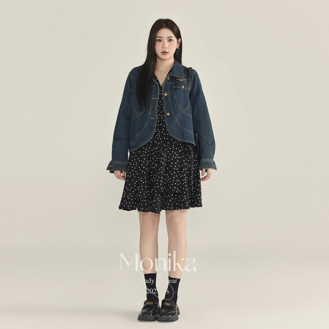 大码女装复古牛仔外套春季女装胖mm设计感宽松显瘦上衣遮肉18107