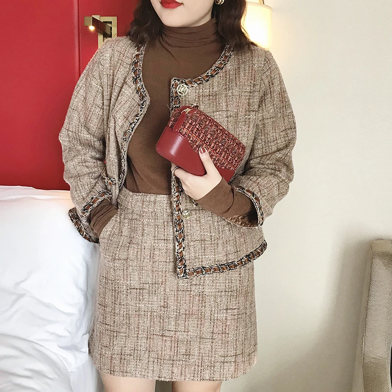 大码女装微胖mm春款装小香风半身裙71437     只有半身裙