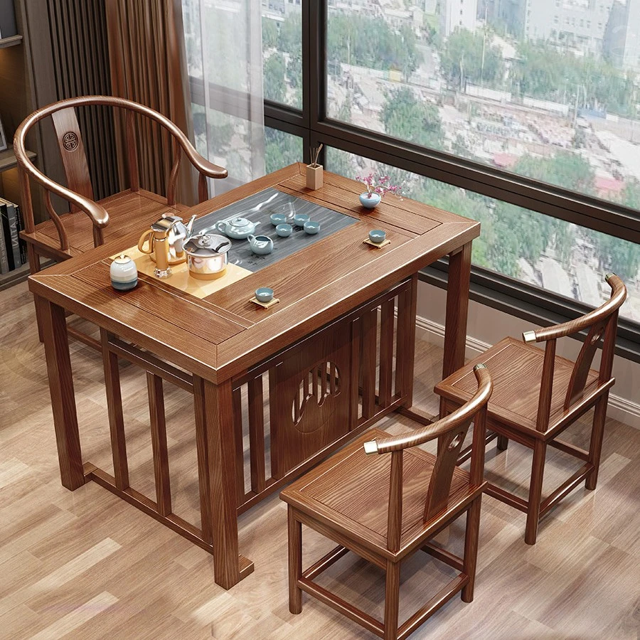新中式家用客厅阳台实木泡茶台泡茶桌小户型专用简约茶桌椅套装