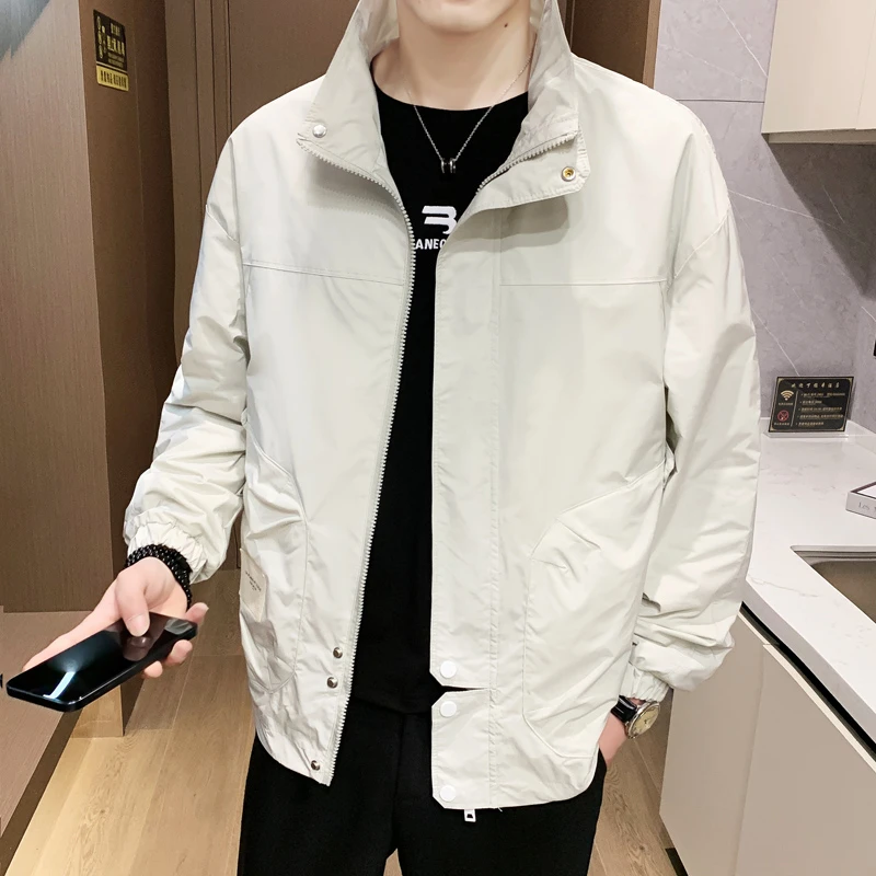 2024新款春秋季立领夹克男士潮流休闲百搭外套青少年男夹克上衣服