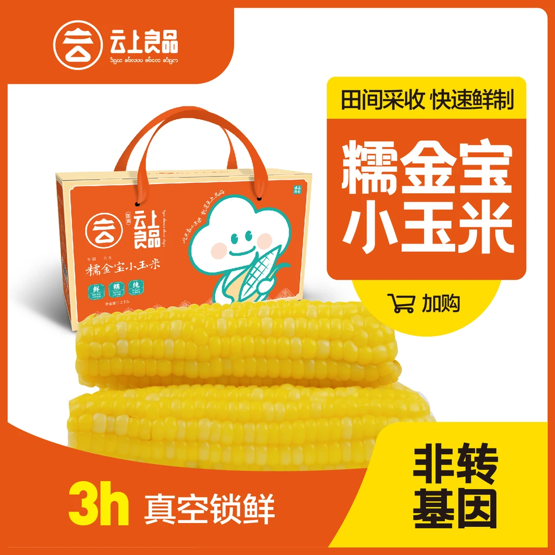 版纳云上良品新鲜采摘农户自种糯金宝小玉米1.5kg礼盒装