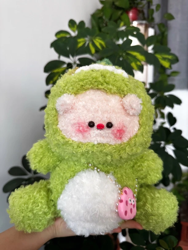 毛线皮草线纯手工钩织变装猪一窝恐龙关节款