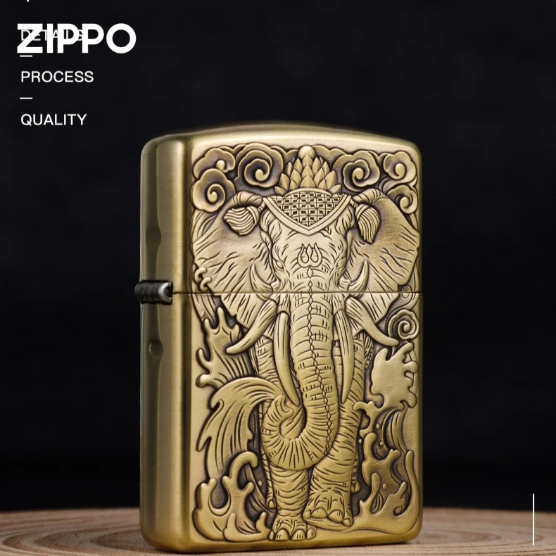 打火机ZIPPO正版 鬼王-纯铜盔甲-六牙象防风煤油火机DY9912FD