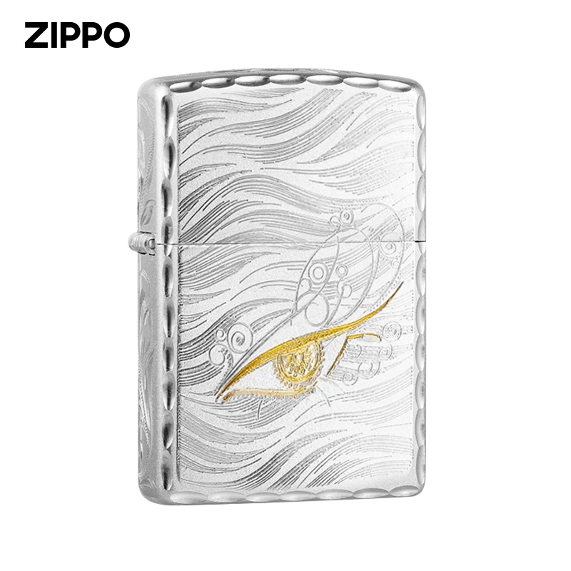 ZIPPO打火机手雕繁花秋水含睛圣诞送礼收藏圣诞礼物防风DYJ1