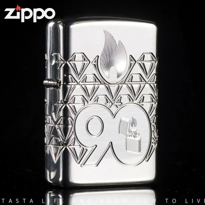 ZIPPO打火机正品 90周年纯银全球限量款防风煤油打火机TC9901FD